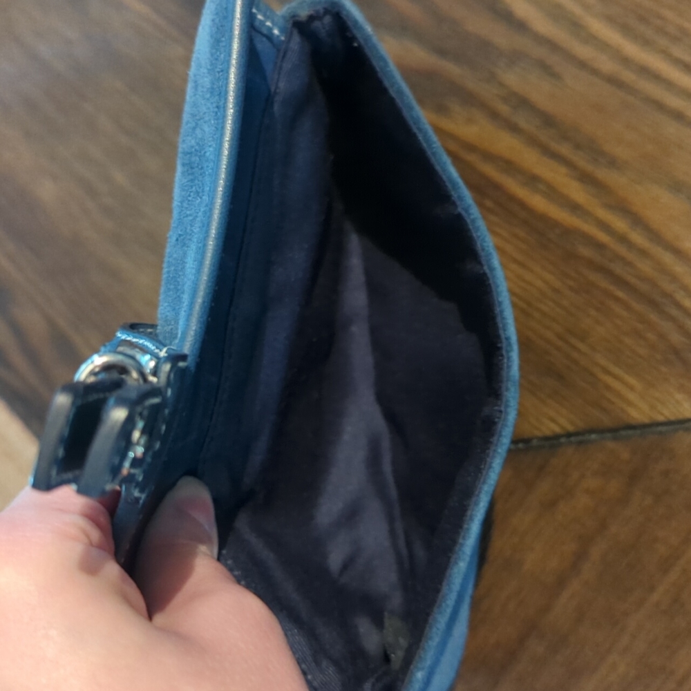 Coach Blue Suede Wristlet/ FLAWED - Picture 8 of 10